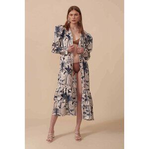 Lobo Rosa Safari  Tropical Print Kimono Women size M Medium ($400)